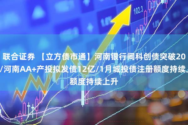联合证券 【立方债市通】河南银行间科创债突破200亿/河南AA+产投拟发债12亿/1月城投债注册额度持续上升